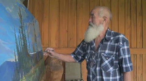 Painter artist posing Video stock 66325445