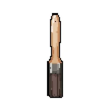Painter brush paint pixel art vector illustration Stock Illustration