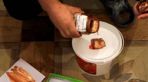 Painter chooses color for the plaster. Stock Footage 8919490