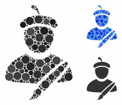 Painter Composition Icon of Round Dots Stock Illustration