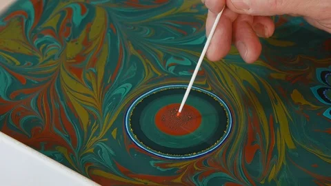 Painter Is Drawing On The Water Stock Footage 93020425