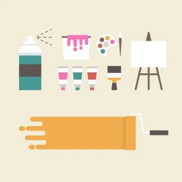 Painter equipment Illustrazione stock