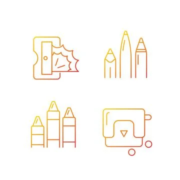 Painter essentials gradient linear vector icons set Stock Illustration