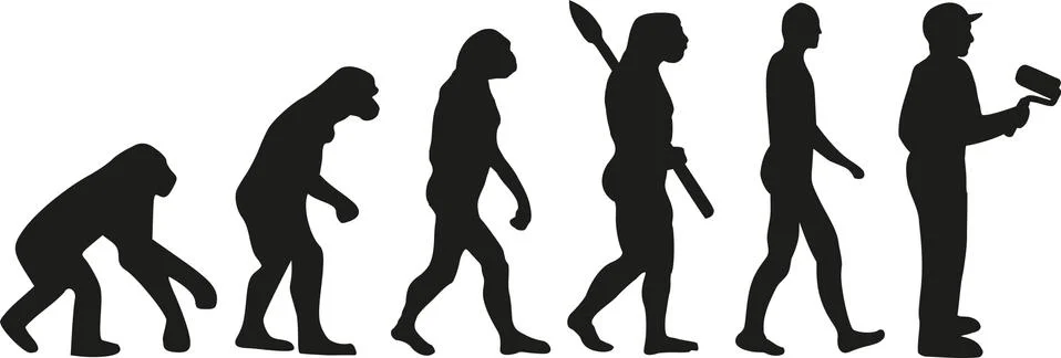 Painter evolution Stock Illustration