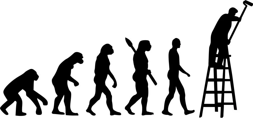 Painter Evolution Stock Illustration