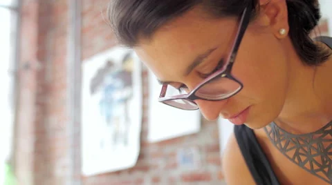 Painter focused on work closeup 스톡 동영상 59222794