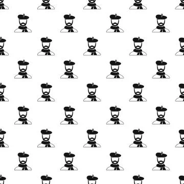 Painter in hat pattern, simple style Stock Illustration