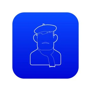 Painter icon blue vector Stock Illustration