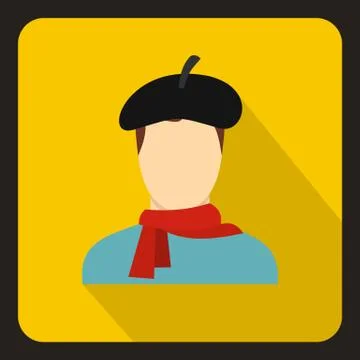 Painter icon, flat style Stock Illustration