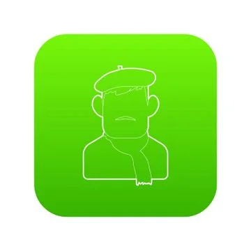 Painter icon green Stock Illustration