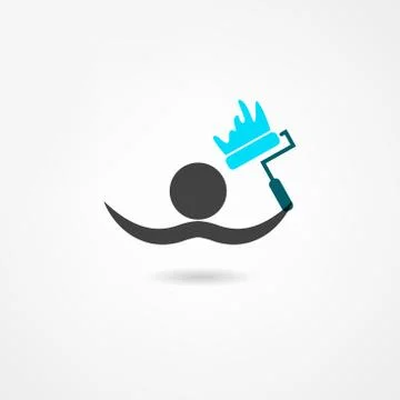 Painter icon Stock Illustration
