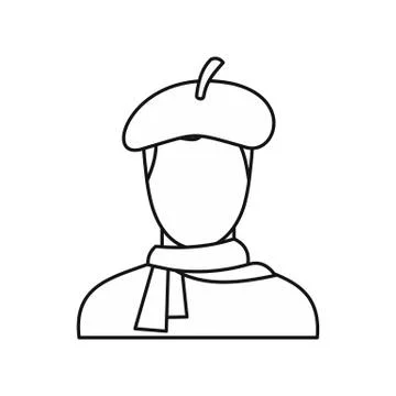 Painter icon, outline style Stock Illustration