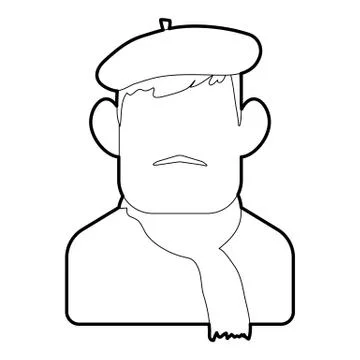 Painter icon, outline style Stock Illustration
