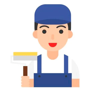 Painter icon, profession and job vector illustration Stock Illustration