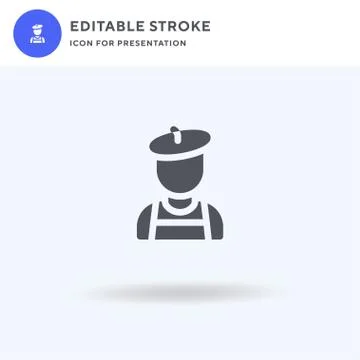 Painter icon vector, filled flat sign, solid pictogram isolated on white, logo Ilustración de archivo