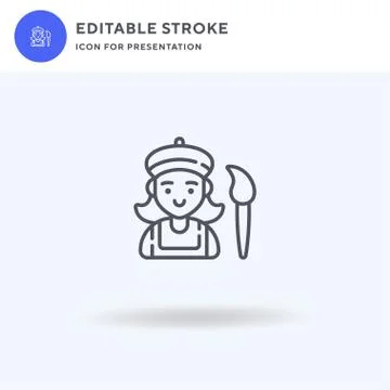 Painter icon vector, filled flat sign, solid pictogram isolated on white, logo Ilustración de archivo