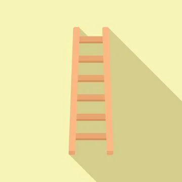 Painter ladder icon flat vector. Wood construction Illustrazione stock