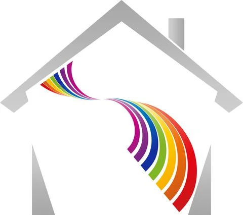Painter Logo, Painter, House, Printing Shop, Logo, Background Stock Illustration