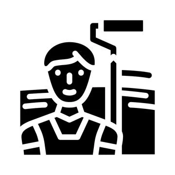 Painter man glyph icon vector illustration Stock Illustration