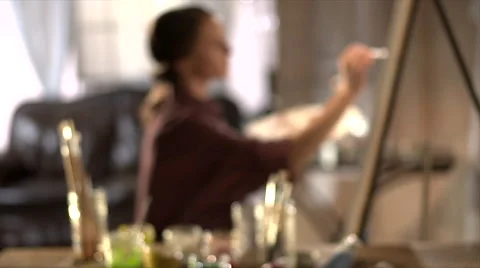 Painter Out of focus Vídeos de archivo 56237250