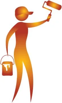 Painter painting Stock Illustration