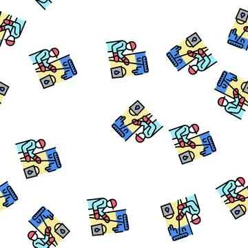 Painter painting wall vector seamless pattern Stock Illustration