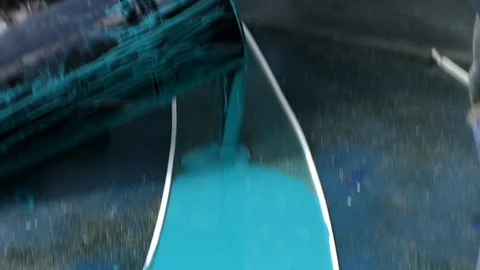 Painter pouring epoxy resin on ground  Stock Footage 123725248