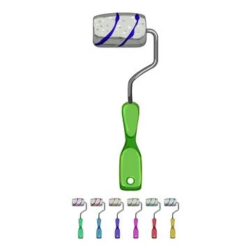 Painter roller paint cartoon vector graphic Illustrazione stock