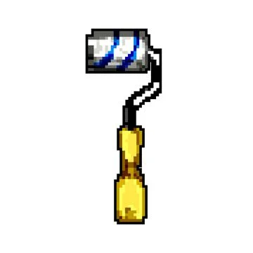 Painter roller paint game pixel art vector illustration Stock Illustration