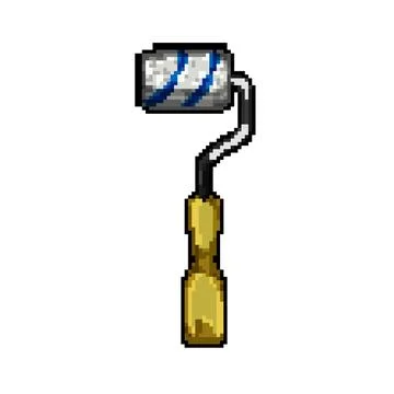 Painter roller paint pixel art vector illustration Stock Illustration
