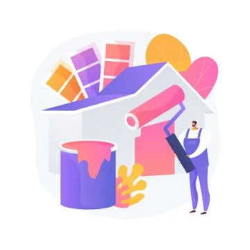 Painter services abstract concept vector illustration. Illustrazione stock