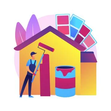 Painter services abstract concept vector illustration. Illustrazione stock