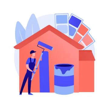 Painter services abstract concept vector illustration. Illustrazione stock