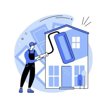 Painter services abstract concept vector illustration. Illustrazione stock