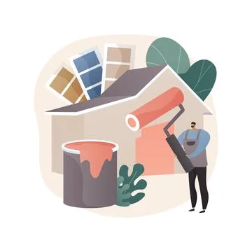 Painter services abstract concept vector illustration. Illustrazione stock