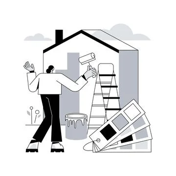 Painter services abstract concept vector illustration. Stock-Illustration
