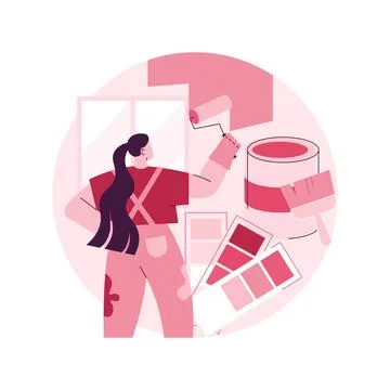 Painter services abstract concept vector illustration. Illustrazione stock