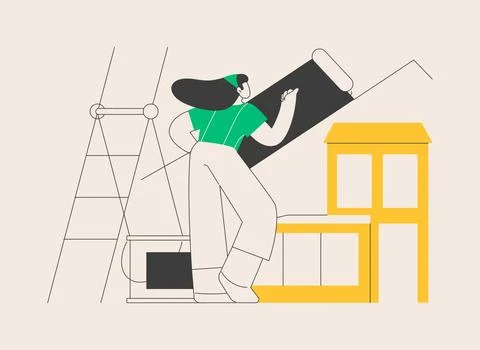 Painter services abstract concept vector illustration. Stock Illustration