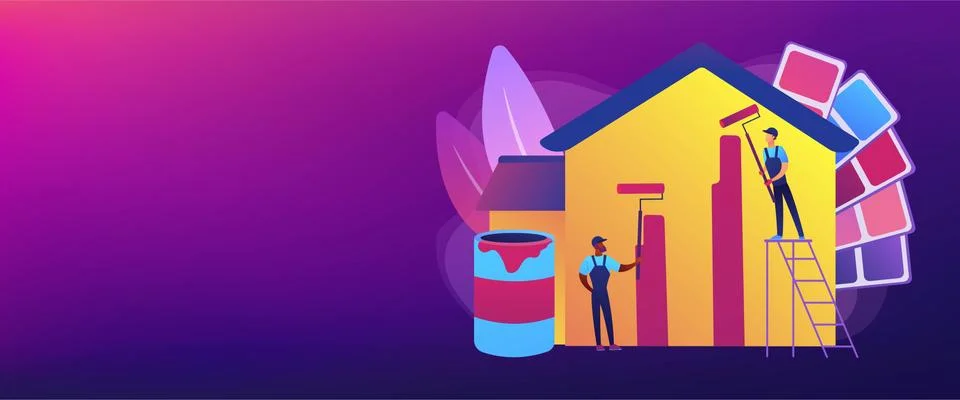 Painter services concept banner header Ilustración de archivo