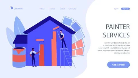 Painter services concept landing page Ilustración de archivo