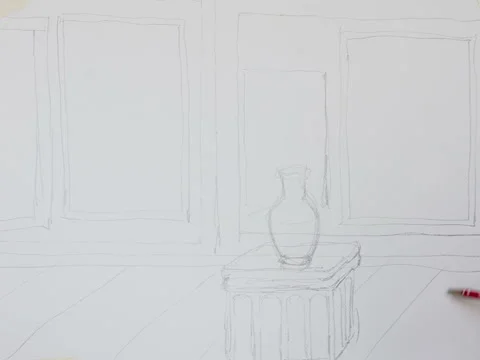 Painter speed painting timelapse Stock Footage 40484385