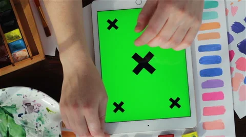 Painter with tablet Stock Footage 64205590