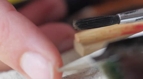 Painter tools picking detail macro Stock-Footage 59238728