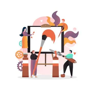 Painter vector concept for web banner, website page Stock Illustration