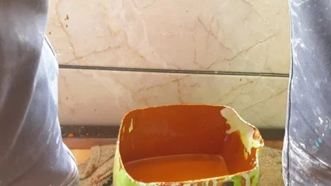 A painter while doing paint Stock-Footage 247167231