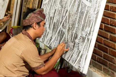 Painter at work Stock Photos