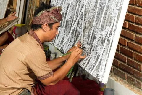 Painter at work Stock Photos