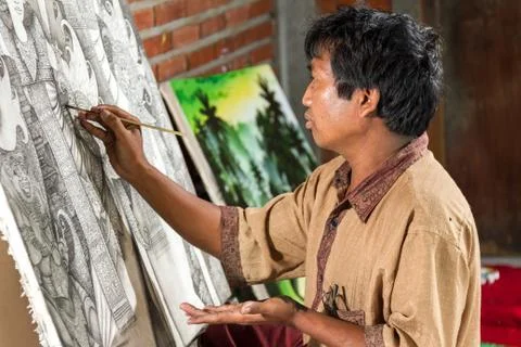 Painter at work Stock Photos