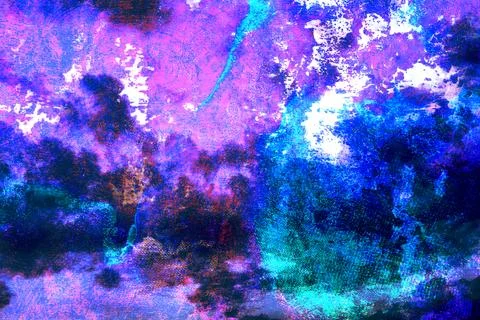Painterly cloudscape rendered in dreamy purples, pinks, and cobalt blues Stock Photos