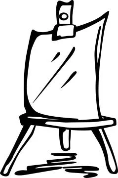 Painter's easel with canvas Stock Illustration